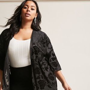 Floral Velvet Burnout Kimono